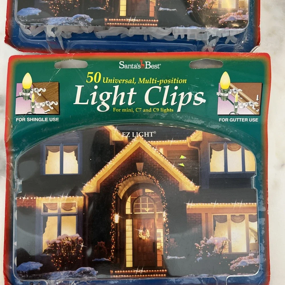 Vintage Santa's Best Light Clips EZ Light Shingle Gutter‎ Christmas Decor 2